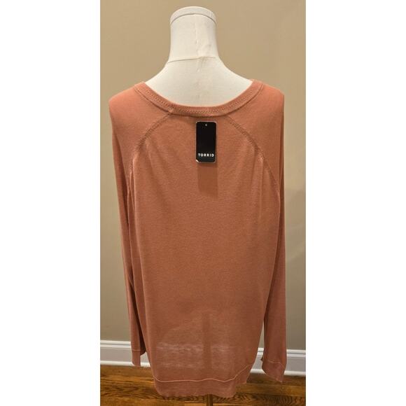 Torrid Tissue Weight Knit Pullover Long Sleeve Sweater Dusty Pink NWT Size 1X - Picture 5 of 9
